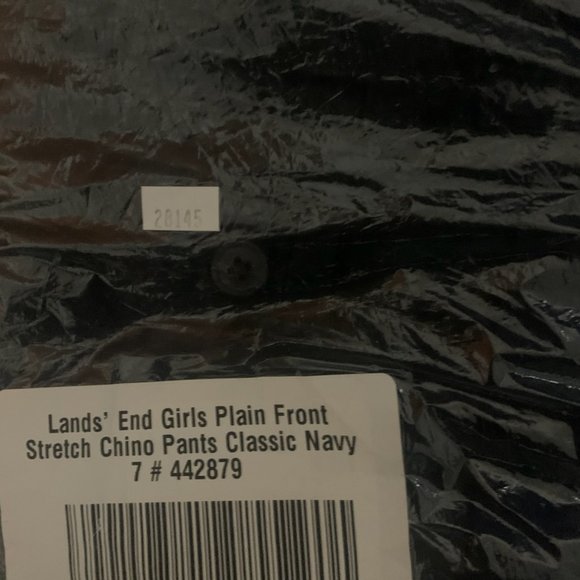 NWT LANDS' END GIRLS PLAIN FRONT STRETCH CHINO PANTS CLASSIC NAVY 7, 8, 14 - Picture 7 of 13